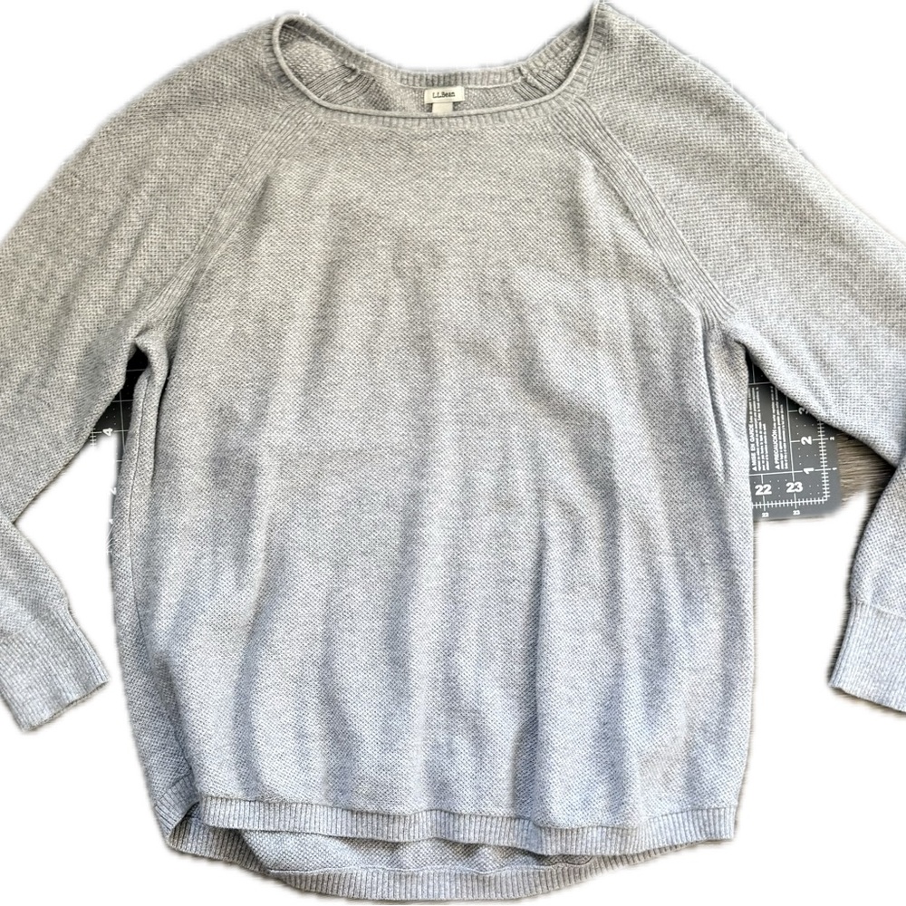 L.L. Bean Light Gray Slub Sweater